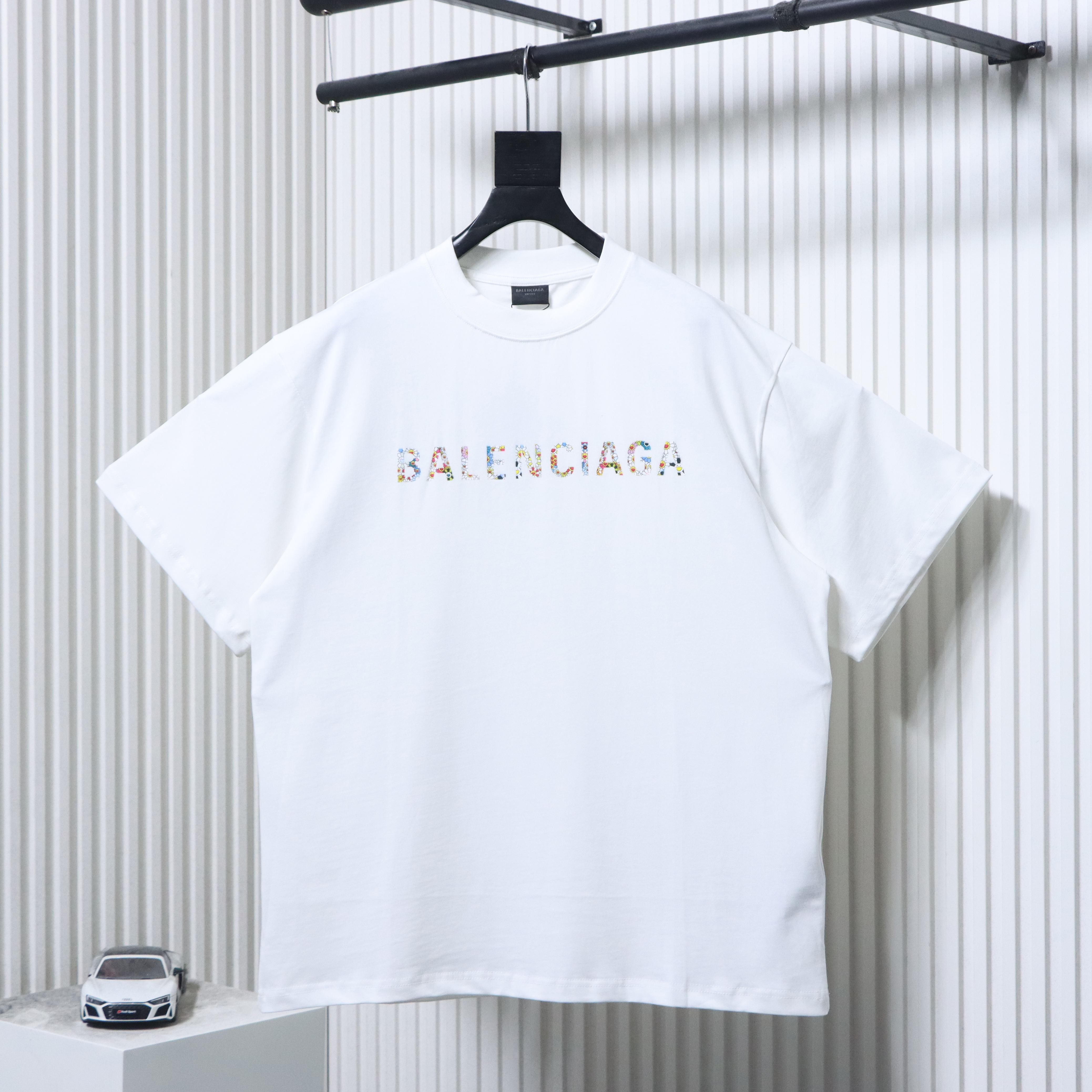 Balenciaga 25ss Sunflower Textured Seam T-Shirt YL#160 White