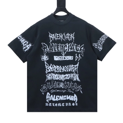 Balenciaga all-over graffiti T-shirt YL#160 Black 01