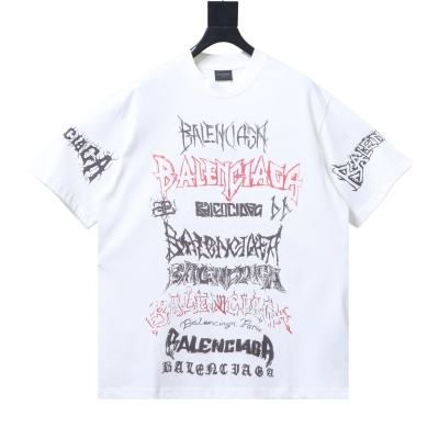 Balenciaga all-over graffiti T-shirt YL#160 White 01
