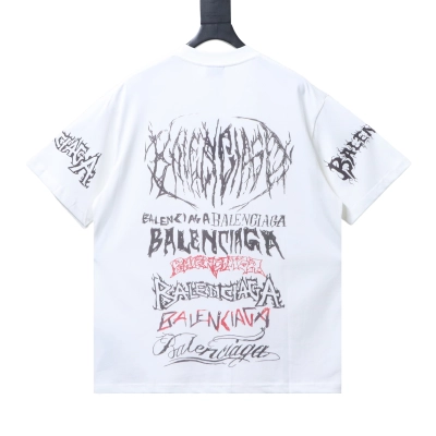 Balenciaga all-over graffiti T-shirt YL#160 White 02