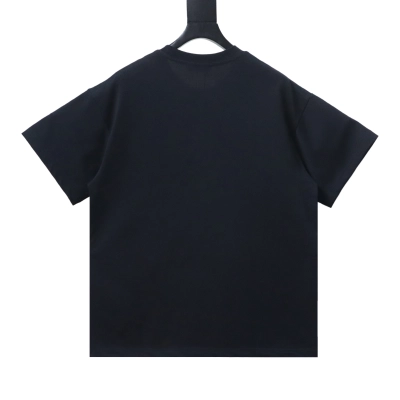 Balenciaga Double B Logo Print T-Shirt YL#140 Black 02