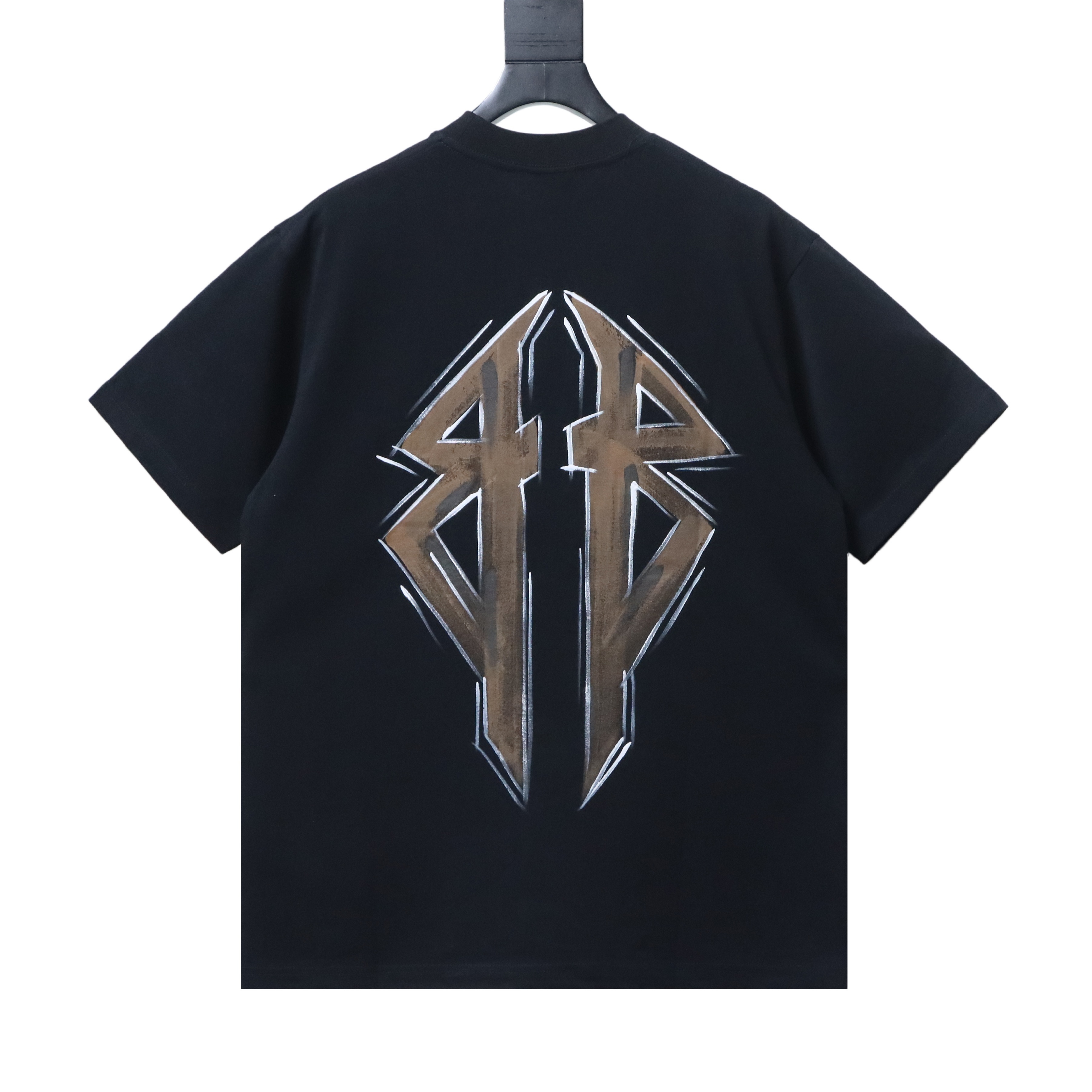 Balenciaga Double BB Hand-Painted Graffiti T-Shirt YL#150 Black