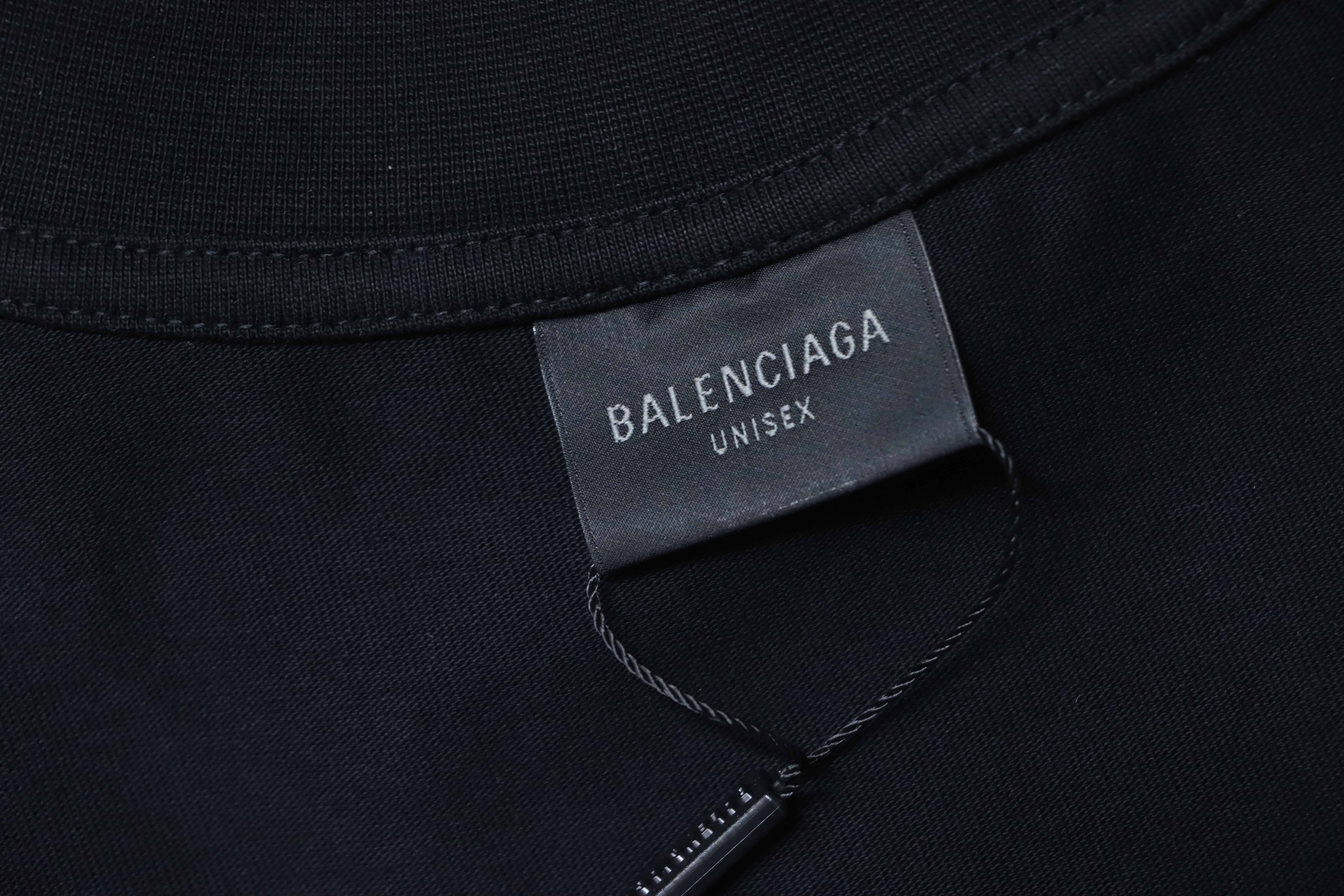 Balenciaga Double BB Hand-Painted Graffiti T-Shirt YL#150 Black