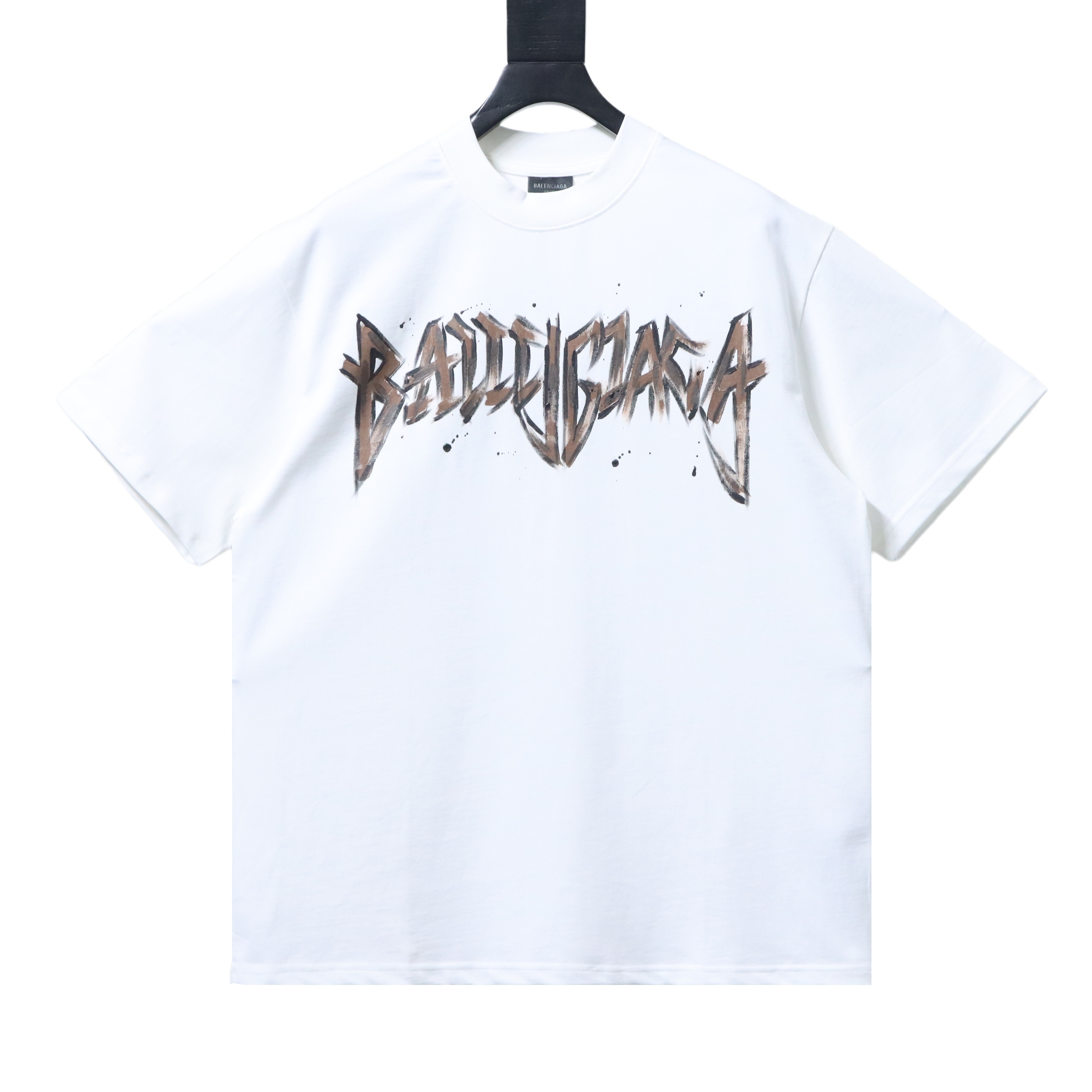 Balenciaga Double BB Hand-Painted Graffiti T-Shirt YL#150 White