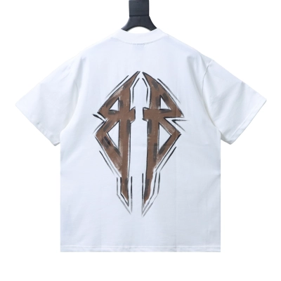 Balenciaga Double BB Hand-Painted Graffiti T-Shirt YL#150 White 02