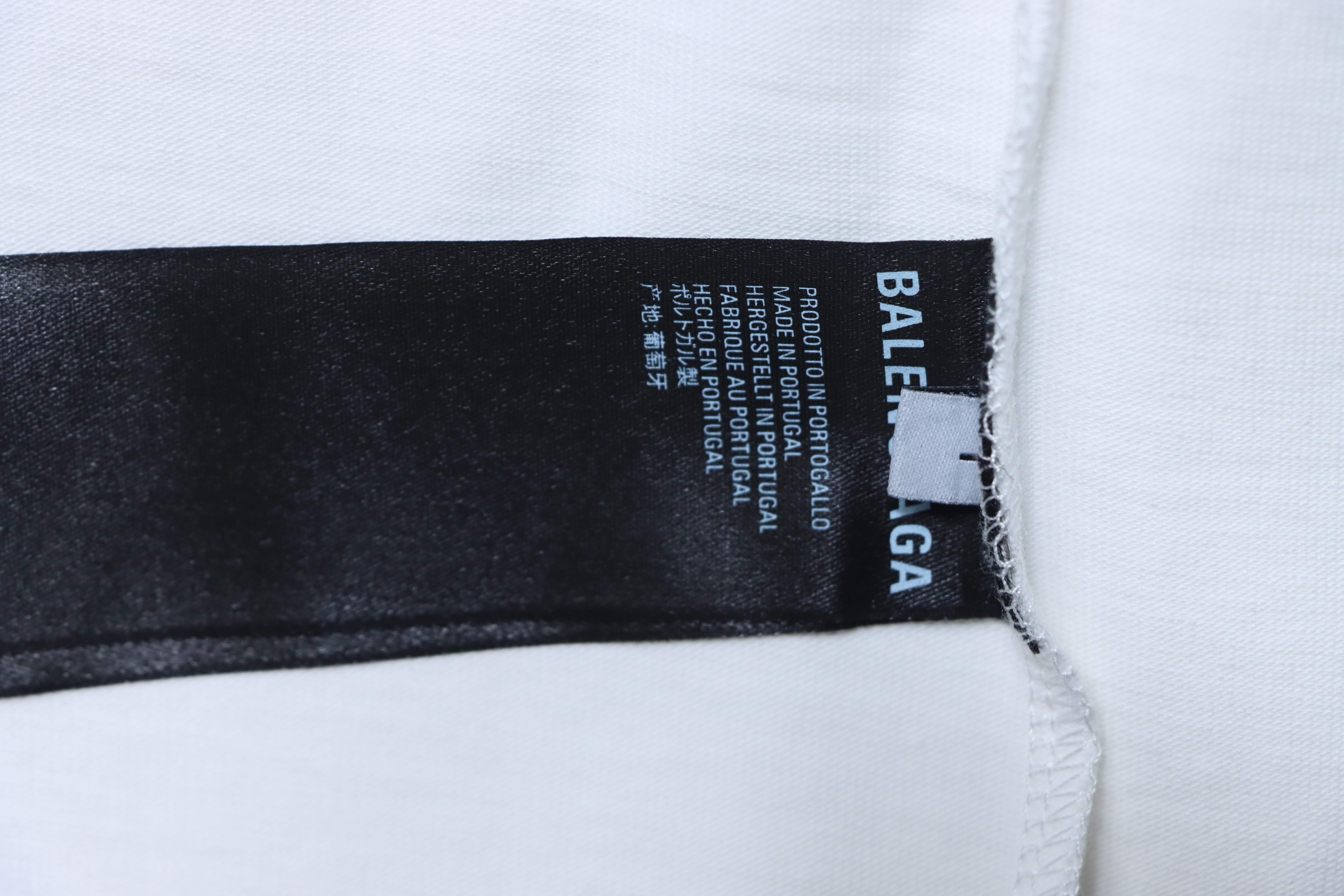 Balenciaga Double BB Hand-Painted Graffiti T-Shirt YL#150 White