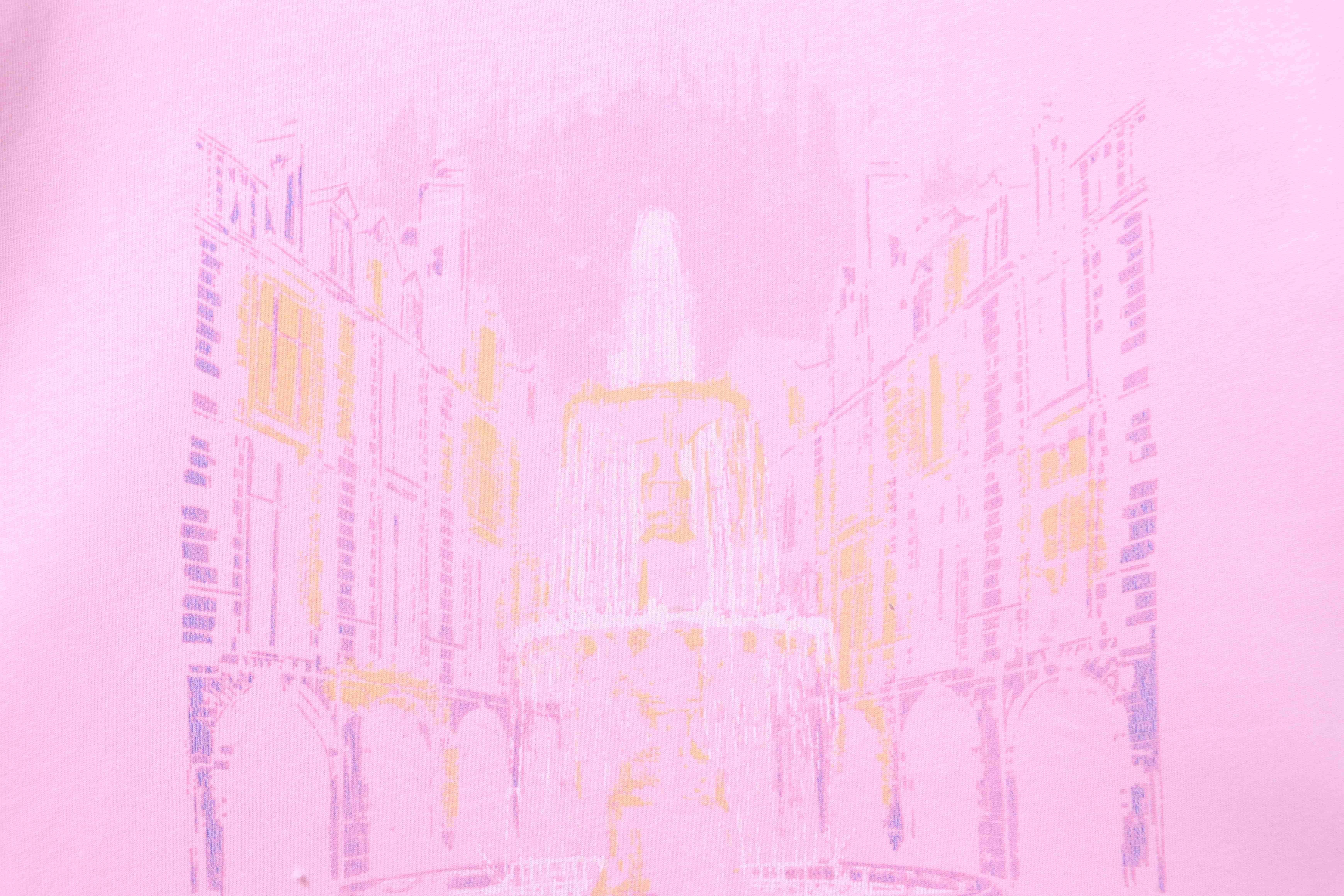 Balenciaga Fountain Letter Print T-Shirt YL#140 Pink