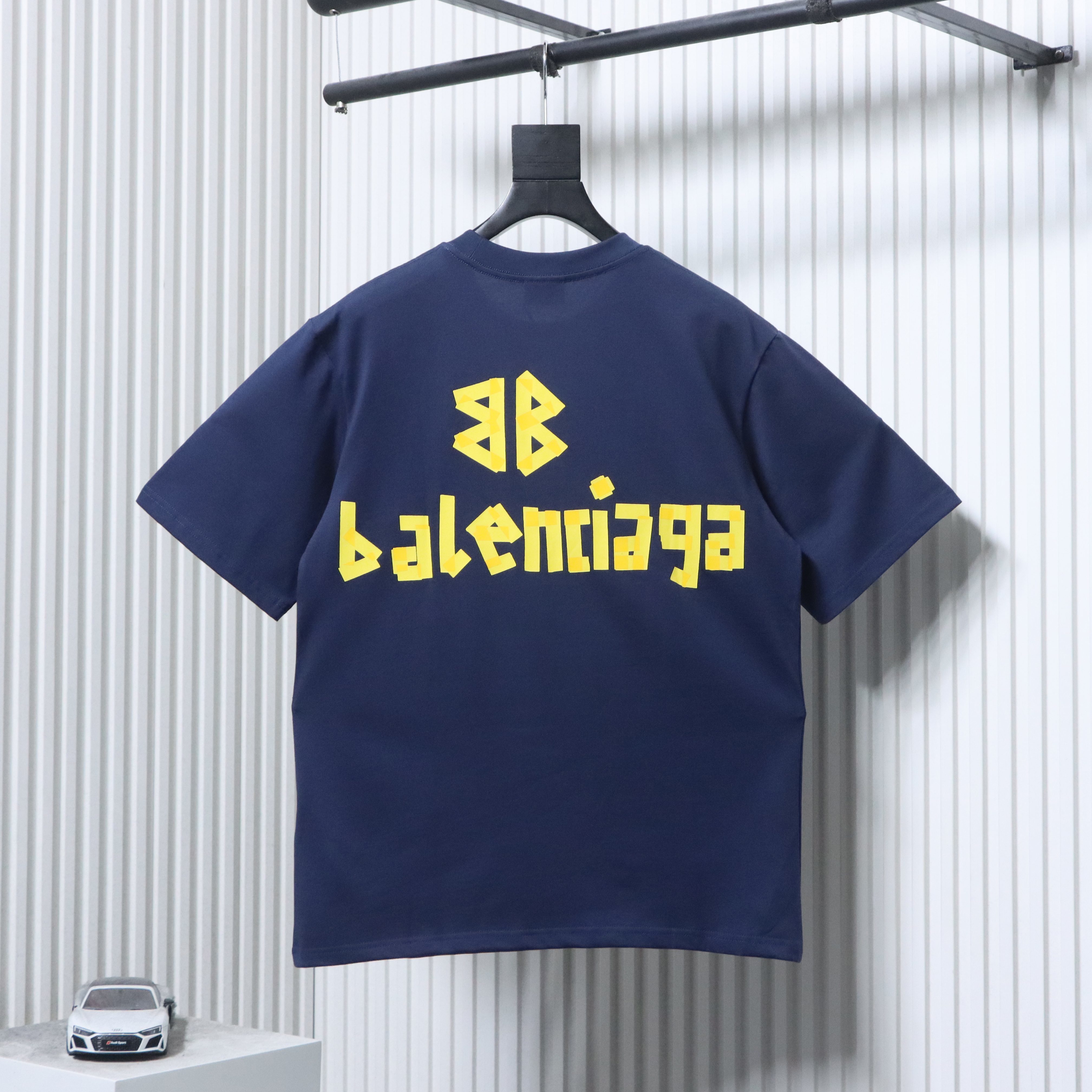 Balenciaga Masking T-shirt YL#150 Navy Blue