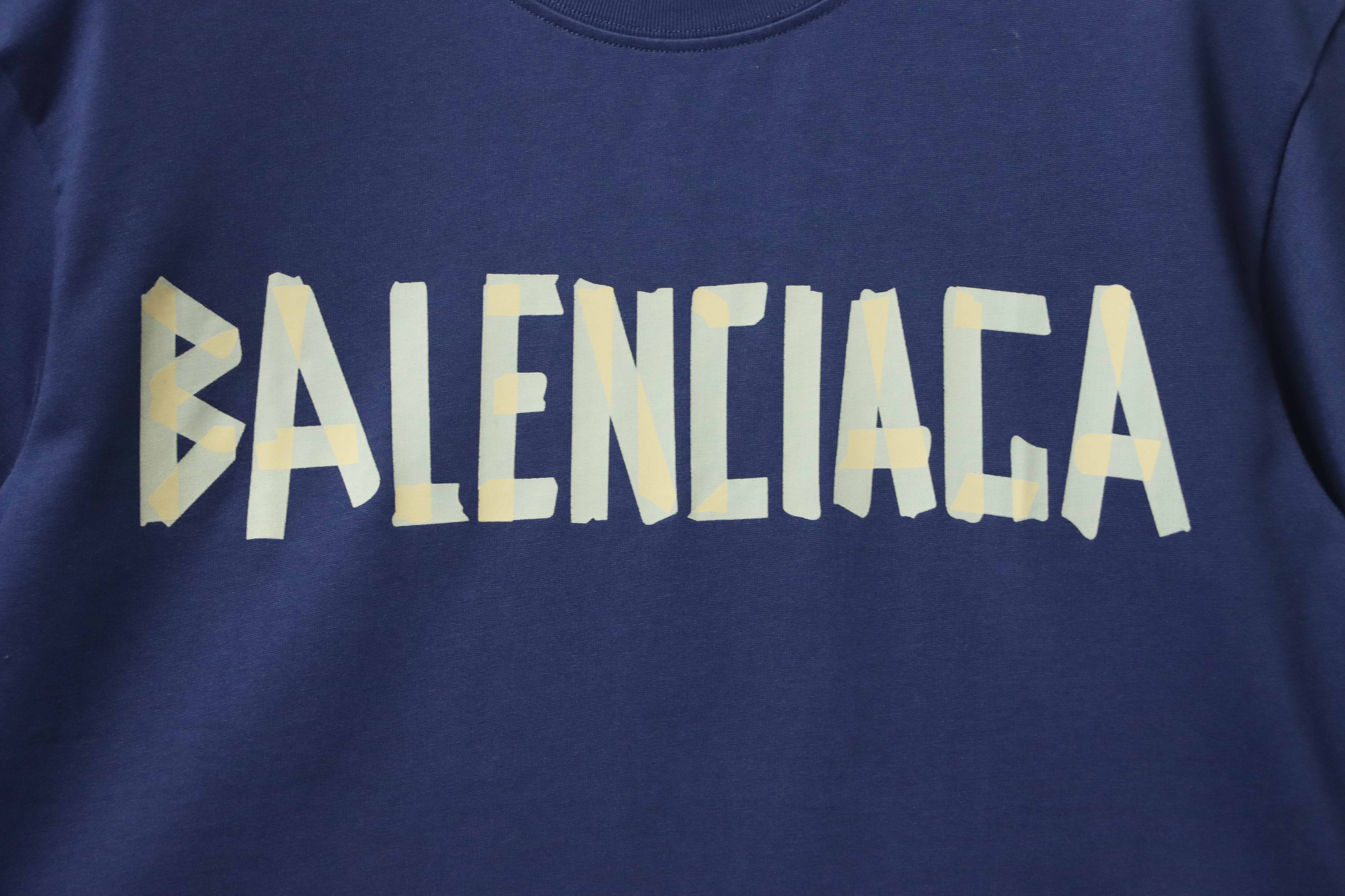 Balenciaga Masking T-shirt YL#150 Navy Blue