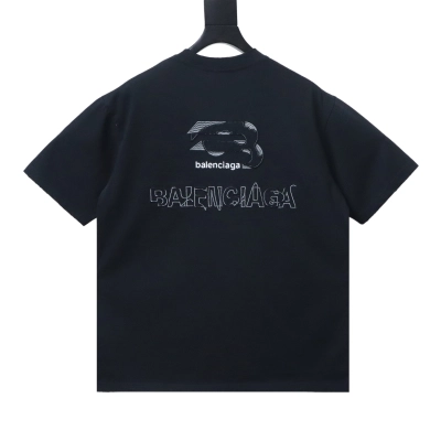 Balenciaga Patch Embroidered T-Shirt YL #160 Black 01