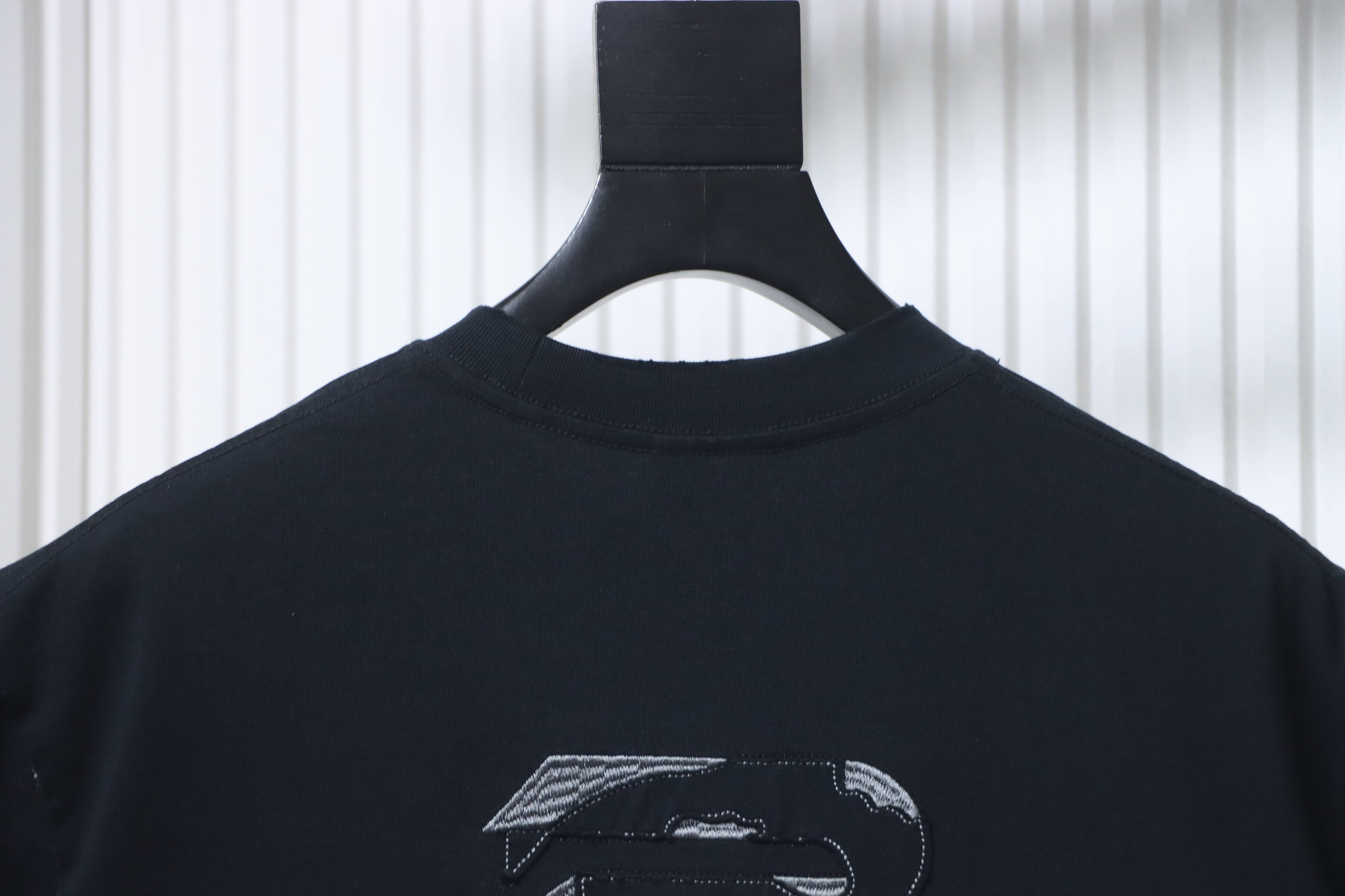 Balenciaga Patch Embroidered T-Shirt YL #160 Black