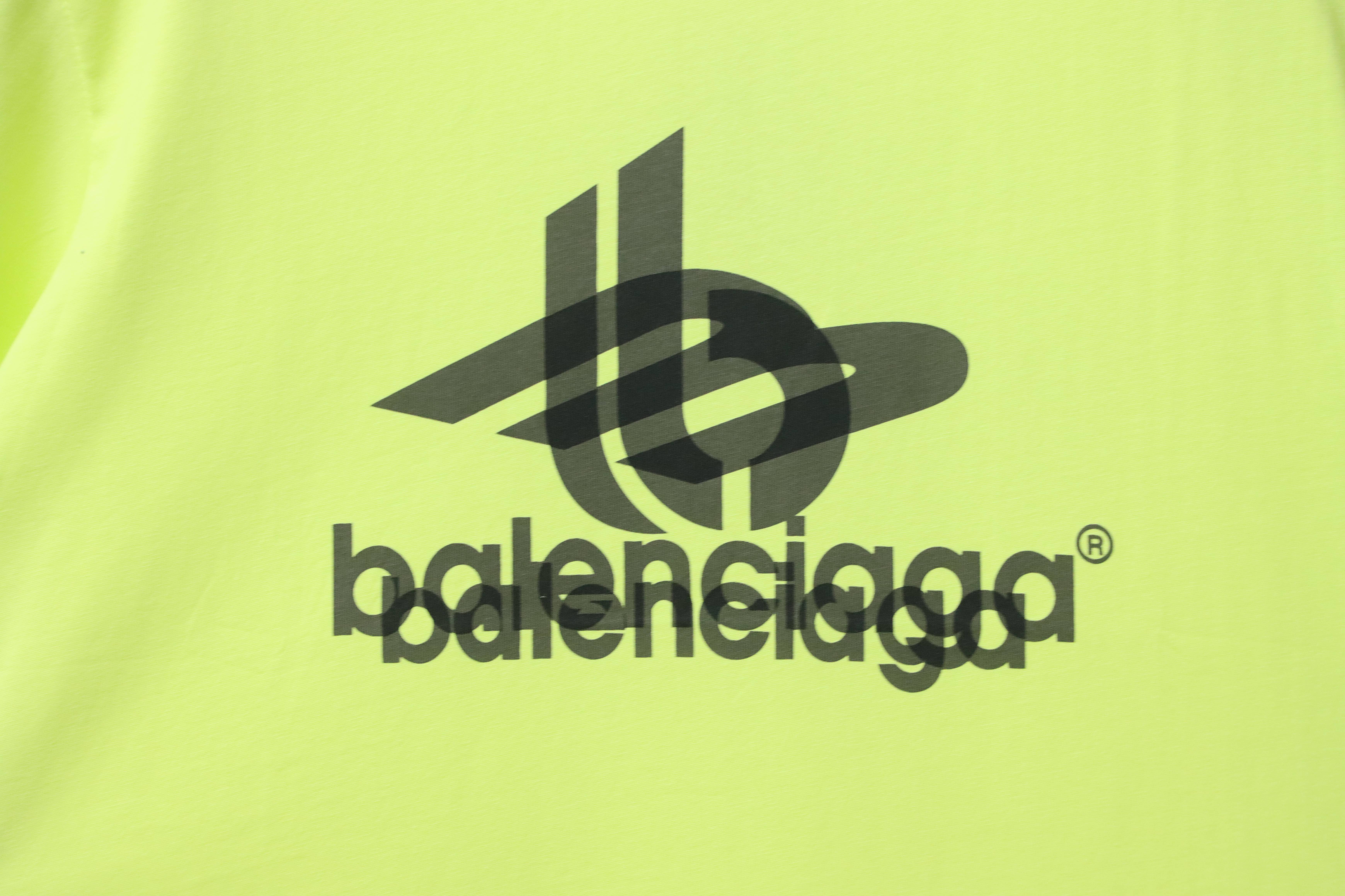 Balenciaga Tape Printed Ghost T-Shirt YL #140 Fluorescent Green
