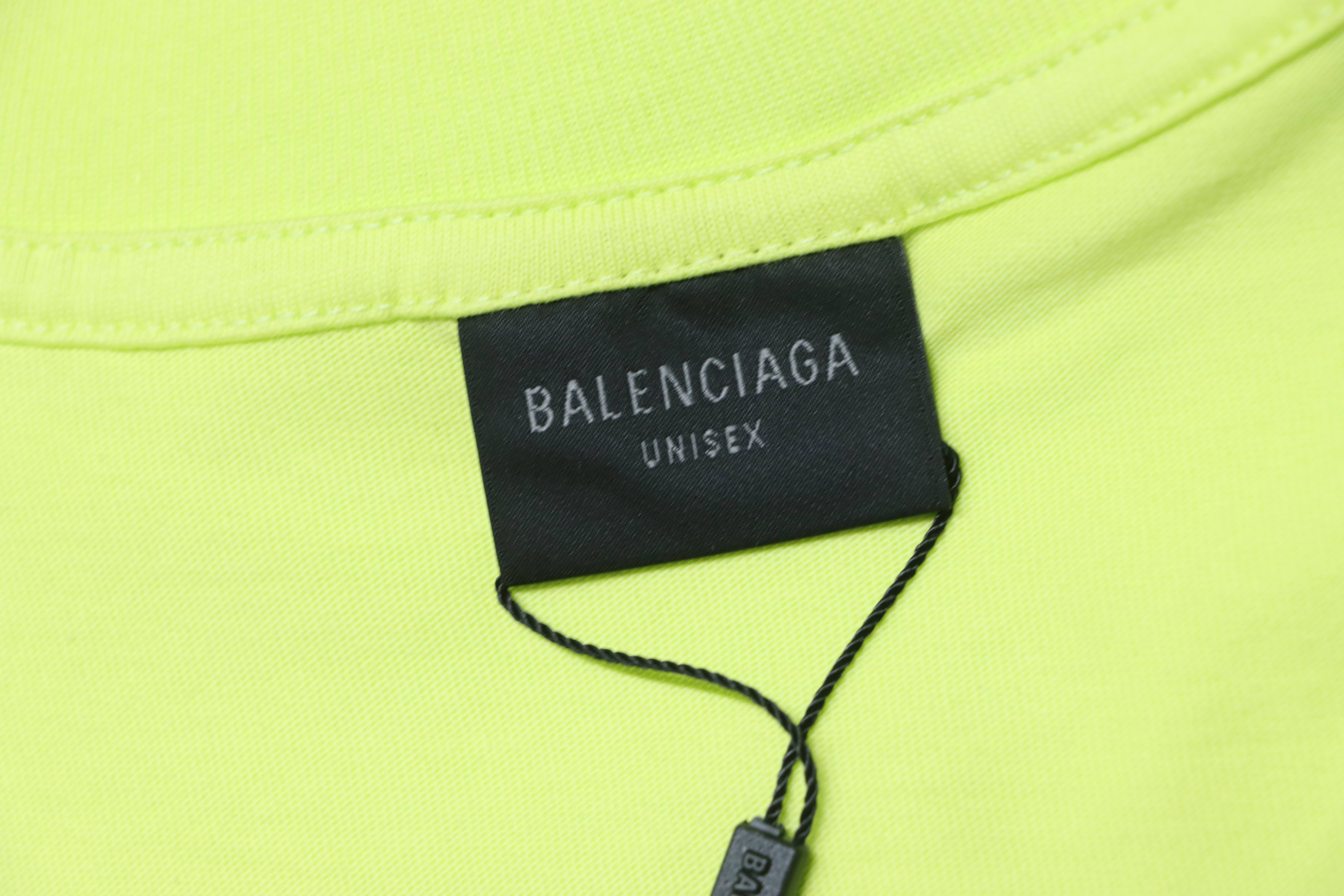 Balenciaga Tape Printed Ghost T-Shirt YL #140 Fluorescent Green
