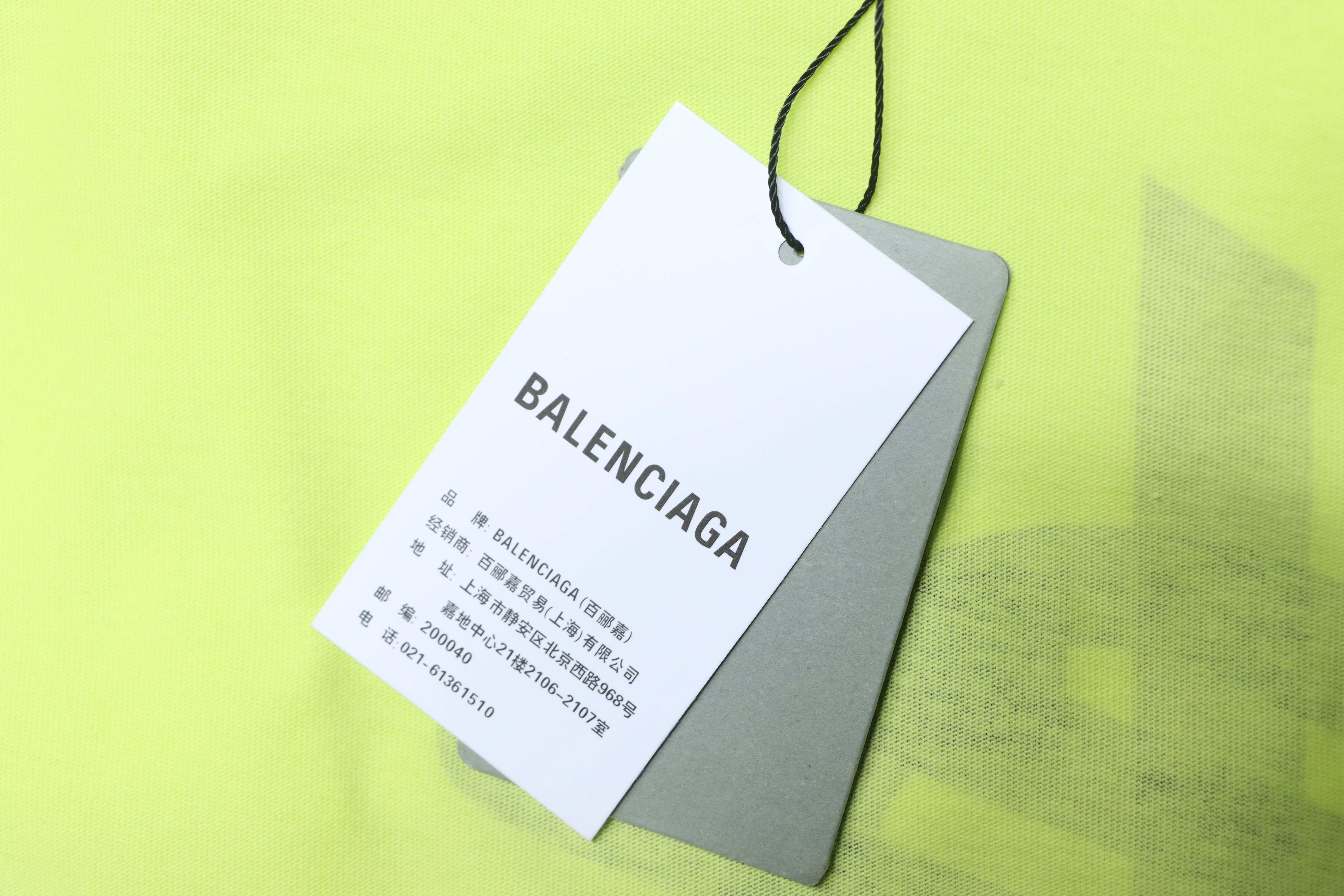 Balenciaga Tape Printed Ghost T-Shirt YL #140 Fluorescent Green