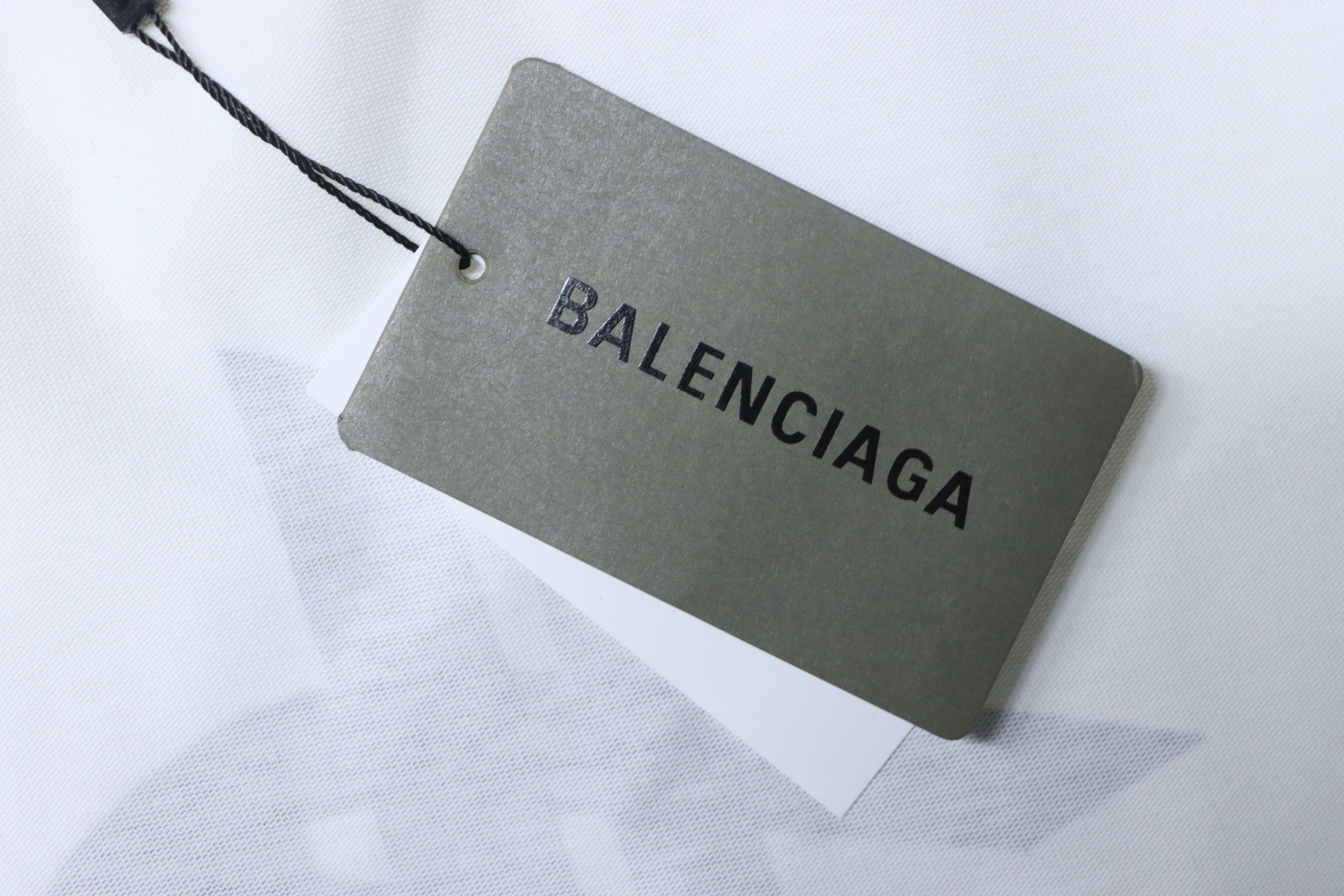 Balenciaga Tape Printed Ghost T-Shirt YL #140 White