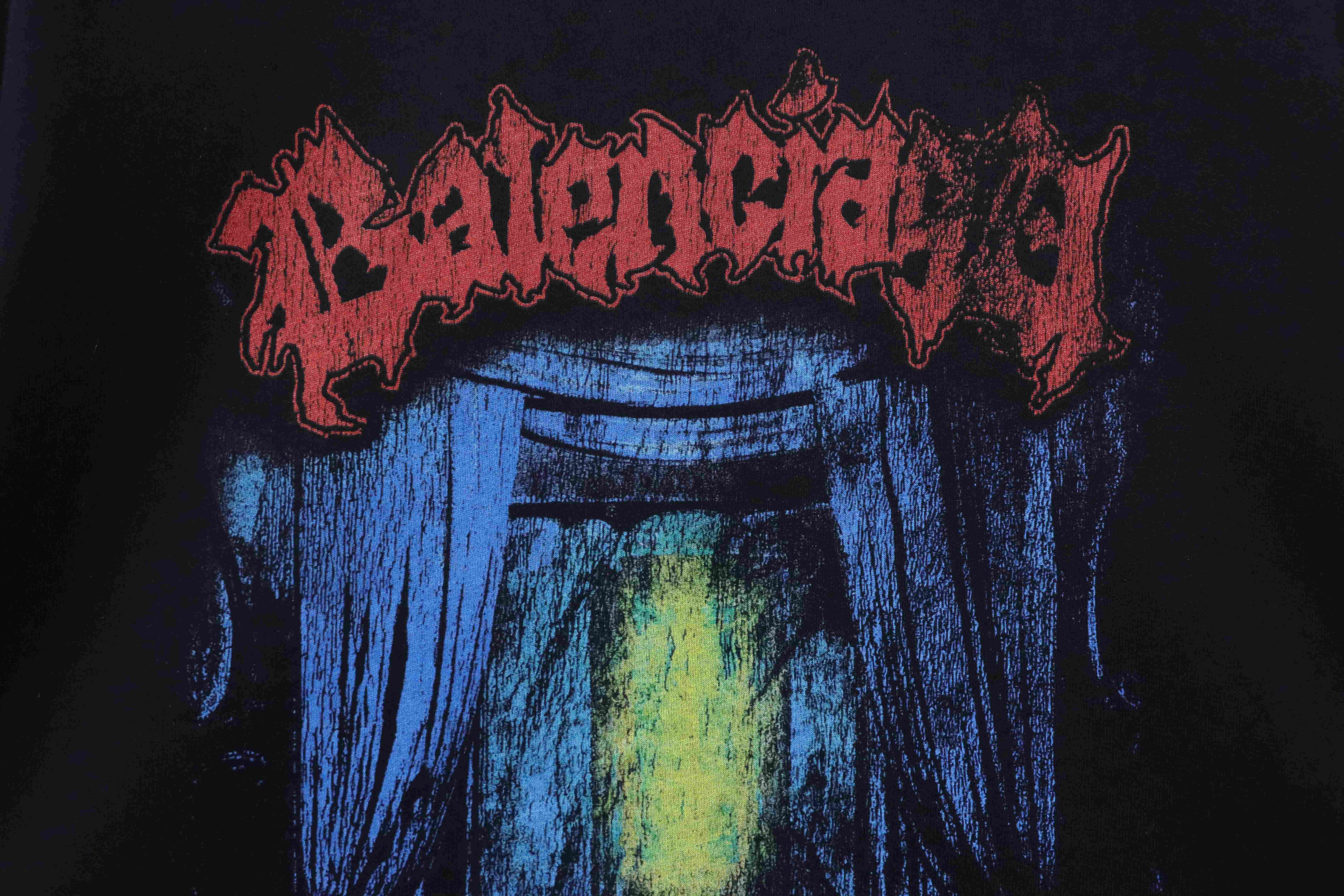 Balenciaga Window Light Art Print T-shirt YL#150 Black