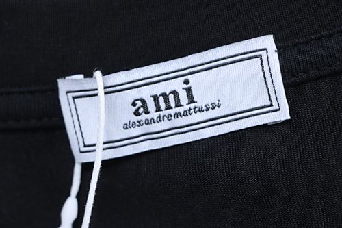 Ami 26SS Panda Round Neck T-shirt Black