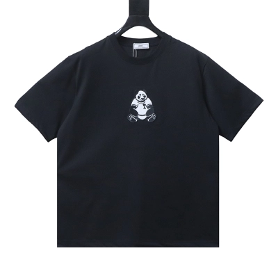 Ami 26SS Panda Round Neck T-shirt Black 01