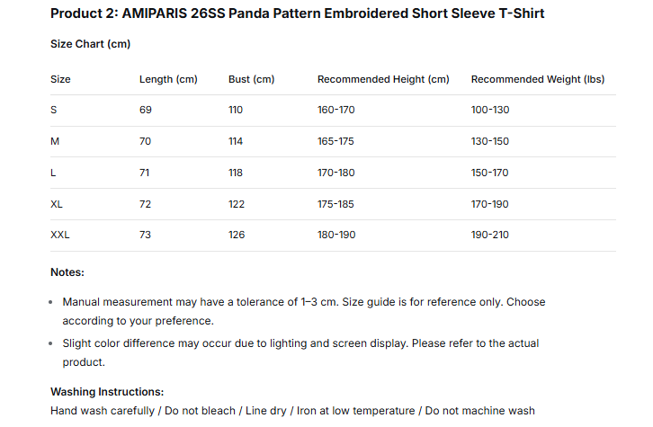 Ami 26SS Panda Round Neck T-shirt Black