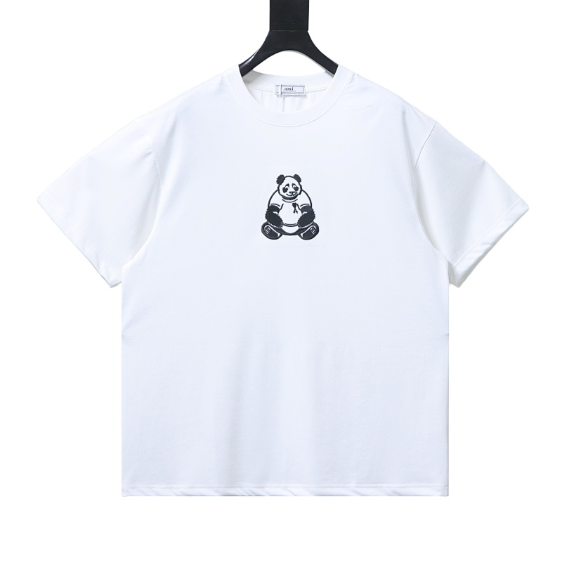 Ami 26SS Panda Round Neck T-shirt White