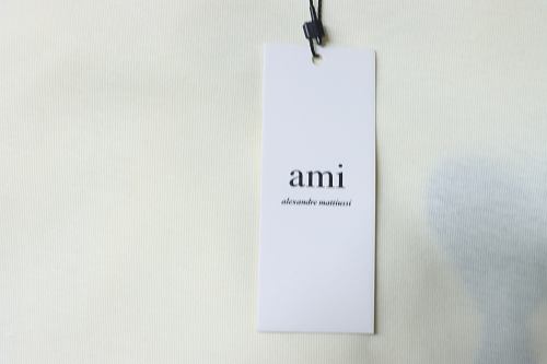Ami Paris 26SS Contrasting Color Patchwork T-shirt White Black