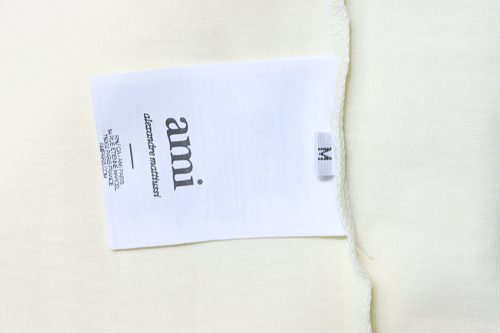 Ami Paris 26SS Contrasting Color Patchwork T-shirt White Blue