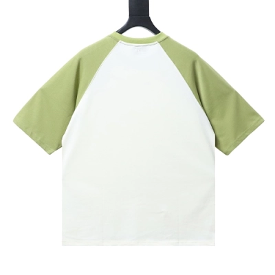 Ami Paris 26SS Contrasting Color Patchwork T-shirt White Green 02