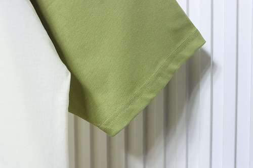 Ami Paris 26SS Contrasting Color Patchwork T-shirt White Green