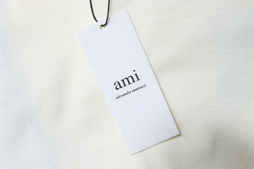 Ami Paris 26SS Contrasting Color Patchwork T-shirt White Green