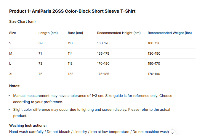 Ami Paris 26SS Contrasting Color Patchwork T-shirt White Green