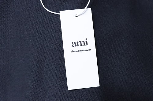 Ami Paris Classic Love Embroidered Polo Short Sleeve Black