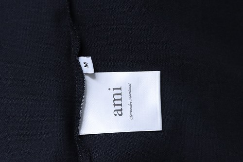 Ami Paris Classic Love Embroidered Polo Short Sleeve Black