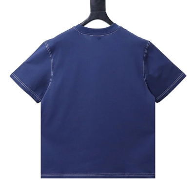Ami Paris Classic Love Embroidered Polo Short Sleeve Blue 02