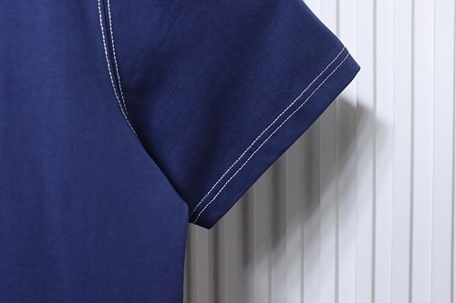 Ami Paris Classic Love Embroidered Polo Short Sleeve Blue