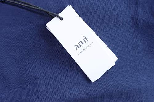 Ami Paris Classic Love Embroidered Polo Short Sleeve Blue