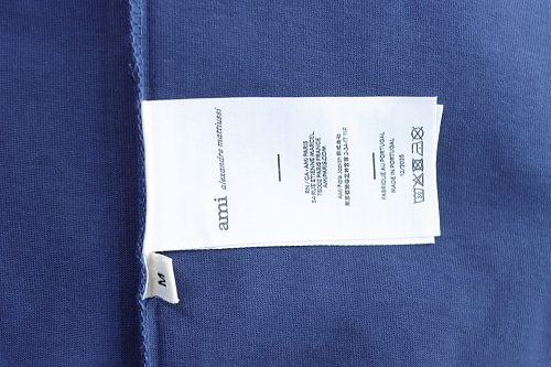 Ami Paris Classic Love Embroidered Polo Short Sleeve Blue