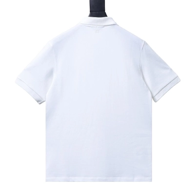 Ami Paris Classic Love Embroidered Polo Short Sleeve White 02