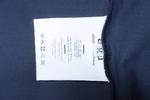Ami Three-dimensional thick line peach heart embroidery T-shirt Blue