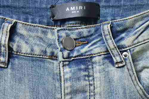 Amiri American Knife Ripped Denim Jeans Blue