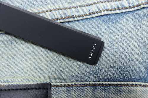 Amiri American Knife Ripped Denim Jeans Blue