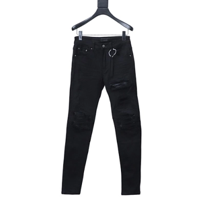 Amiri American Knife Ripped Denim Jeans Black 01