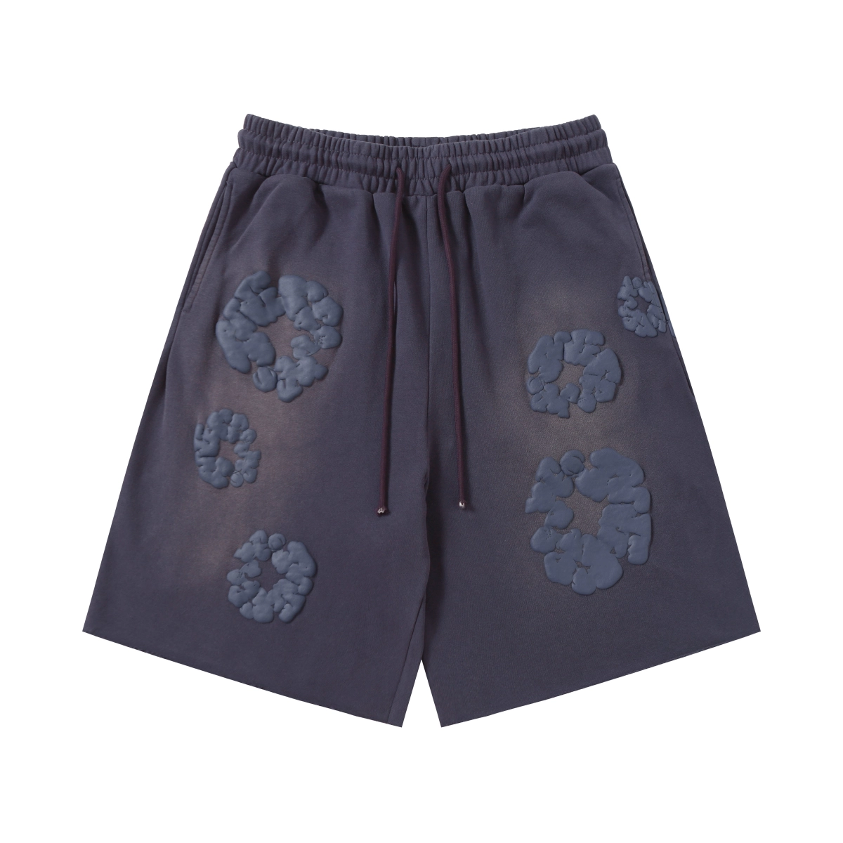 Acne Studios 24ss Small Letter Printed Short Sleeve White + Denim Tears The Cotton Wreath Shorts YL#8623 Blue-purple