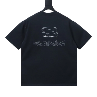 Balenciaga Patch Embroidered T-Shirt YL #160 Black + Amiri Denim Shorts YL#AM605 02