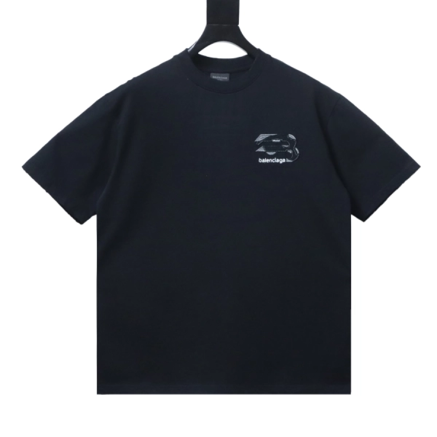 Balenciaga Patch Embroidered T-Shirt YL #160 Black + Amiri Denim Shorts YL#AM605