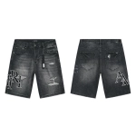 Balenciaga Patch Embroidered T-Shirt YL #160 Black + Amiri Denim Shorts YL#AM6053