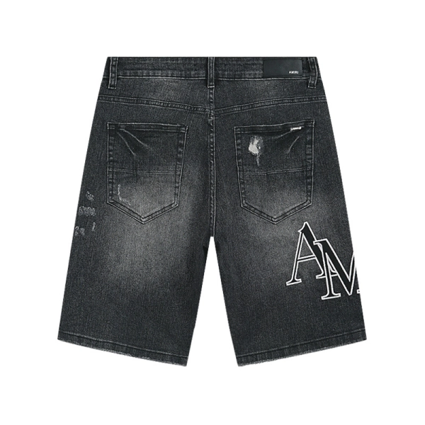 Balenciaga Patch Embroidered T-Shirt YL #160 Black + Amiri Denim Shorts YL#AM605