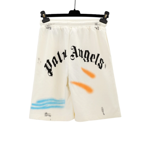 Bape T-shirt YL #195 Black/White + Palm angels Shorts 2241