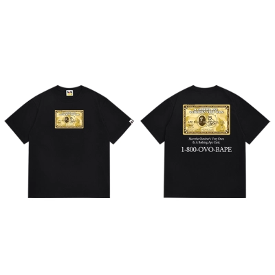 Bape T-shirt YL #195 Black/White + Palm angels Shorts 2241 02