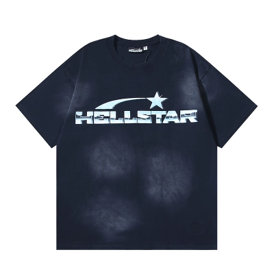 Hellstar T-shirt YL#6799 Black + Amiri Denim Shorts YL#AM609 02