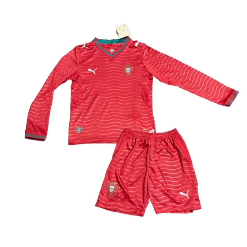 2026 Kids Portugal home jersey long-sleeved